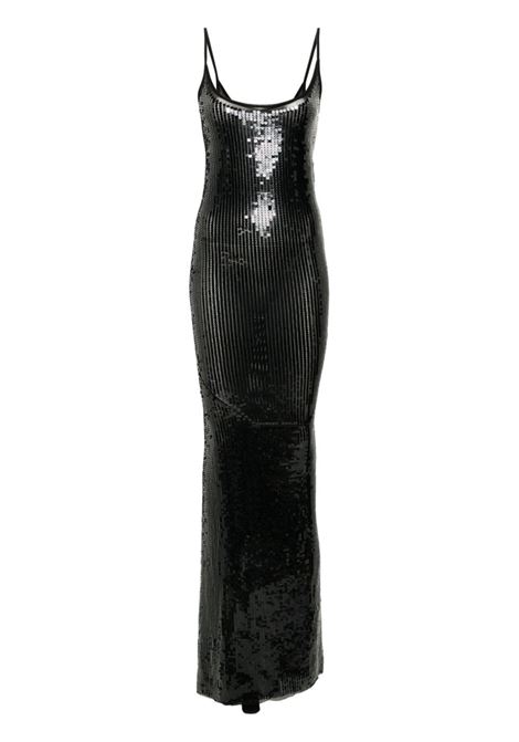 Abito da sera Slip Gown con paillettes in nero - donna